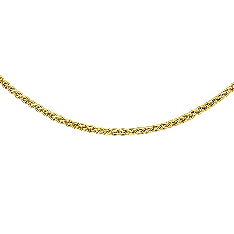 9K Yellow Gold Spiga Chain With Spring Ring Clasp (Size - 18)