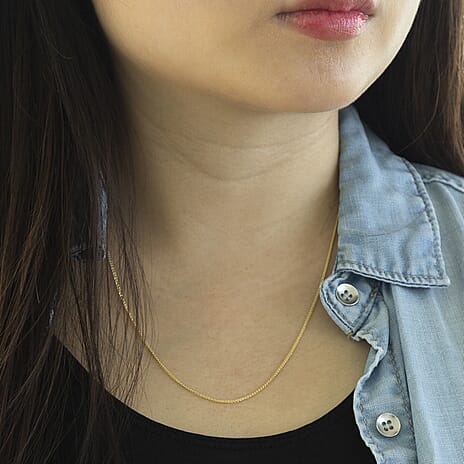 9K Yellow Gold Spiga Chain With Spring Ring Clasp (Size - 18)
