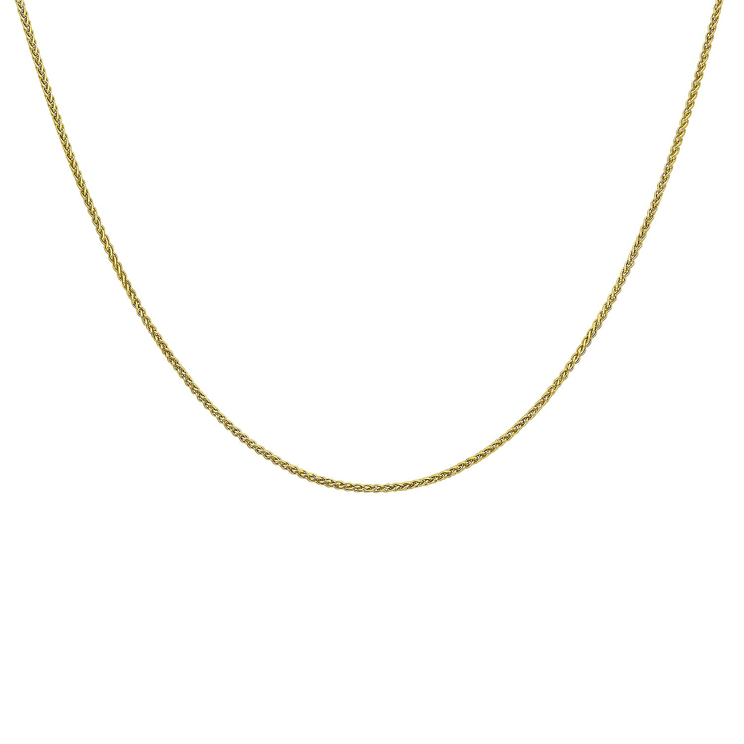 9K Yellow Gold Spiga Chain With Spring Ring Clasp (Size - 18)
