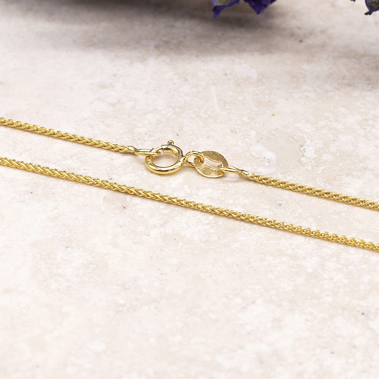 9K Yellow Gold Spiga Chain With Spring Ring Clasp (Size - 18)