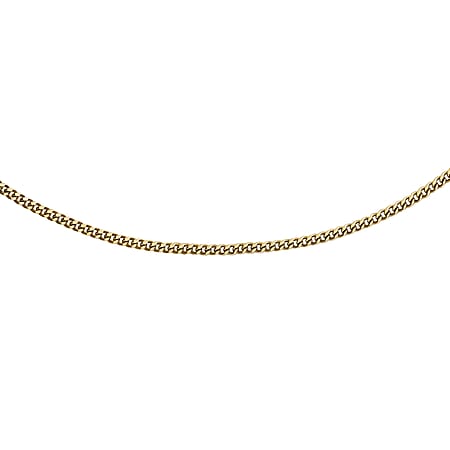 Diamond Cut Adjustable Curb Chain 16 Inch to 18 Inch in 14K Yellow Gold