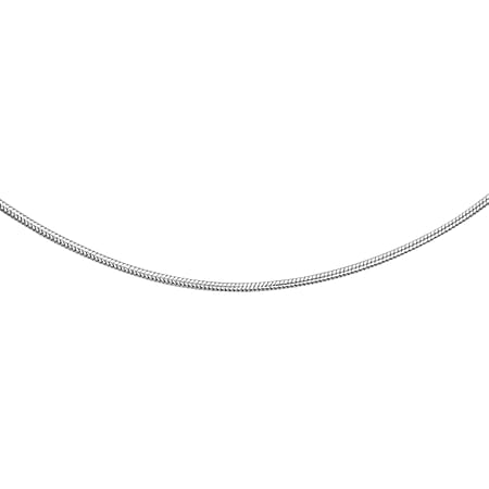 14K White Gold 0.8 MM Snake Chain With Spring Ring Clasp 16 Inch Polished