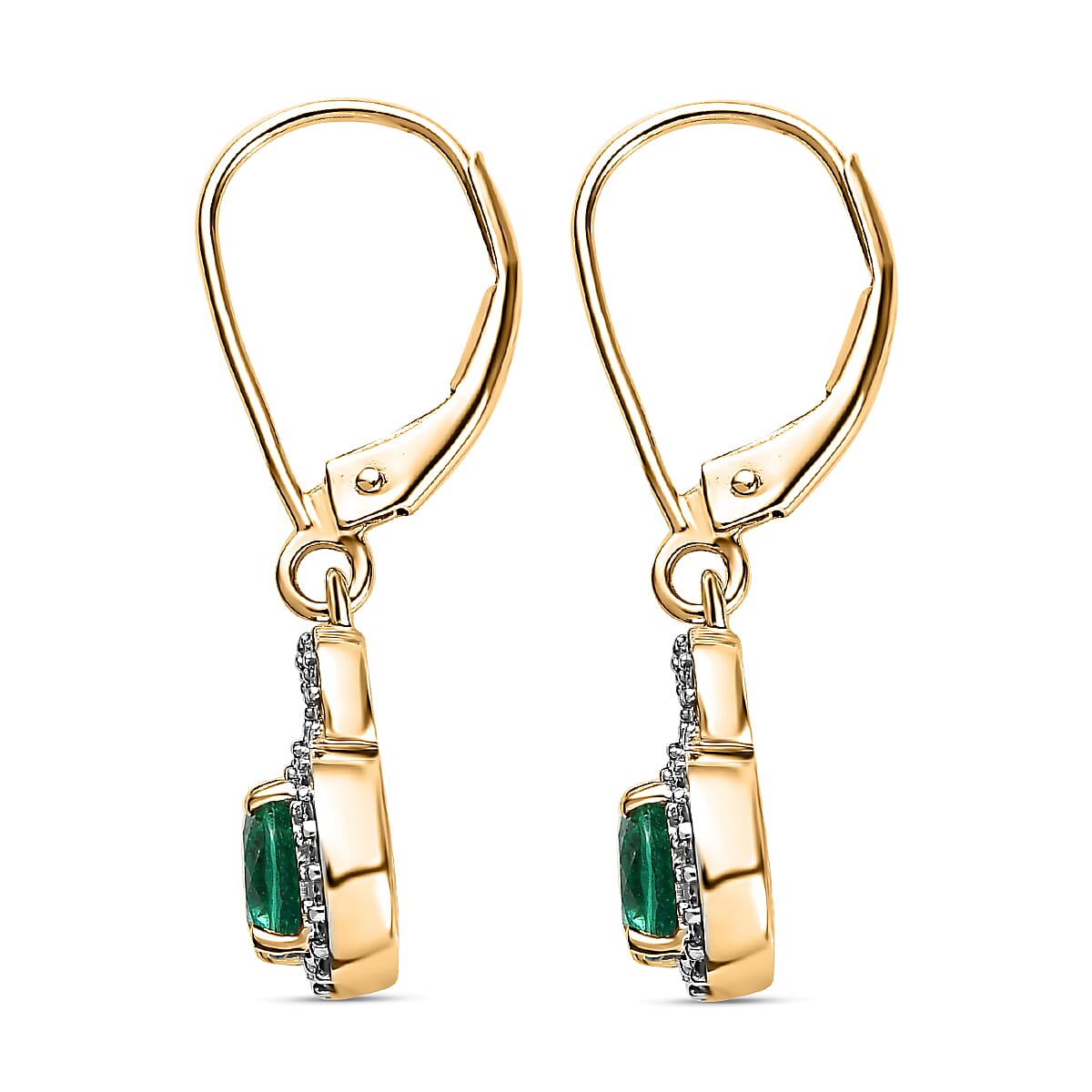 Collectors Edition- 18K Yellow Gold Gemsfield Emerald Diamond (SI-G-H) Earrings 1.19 Ct