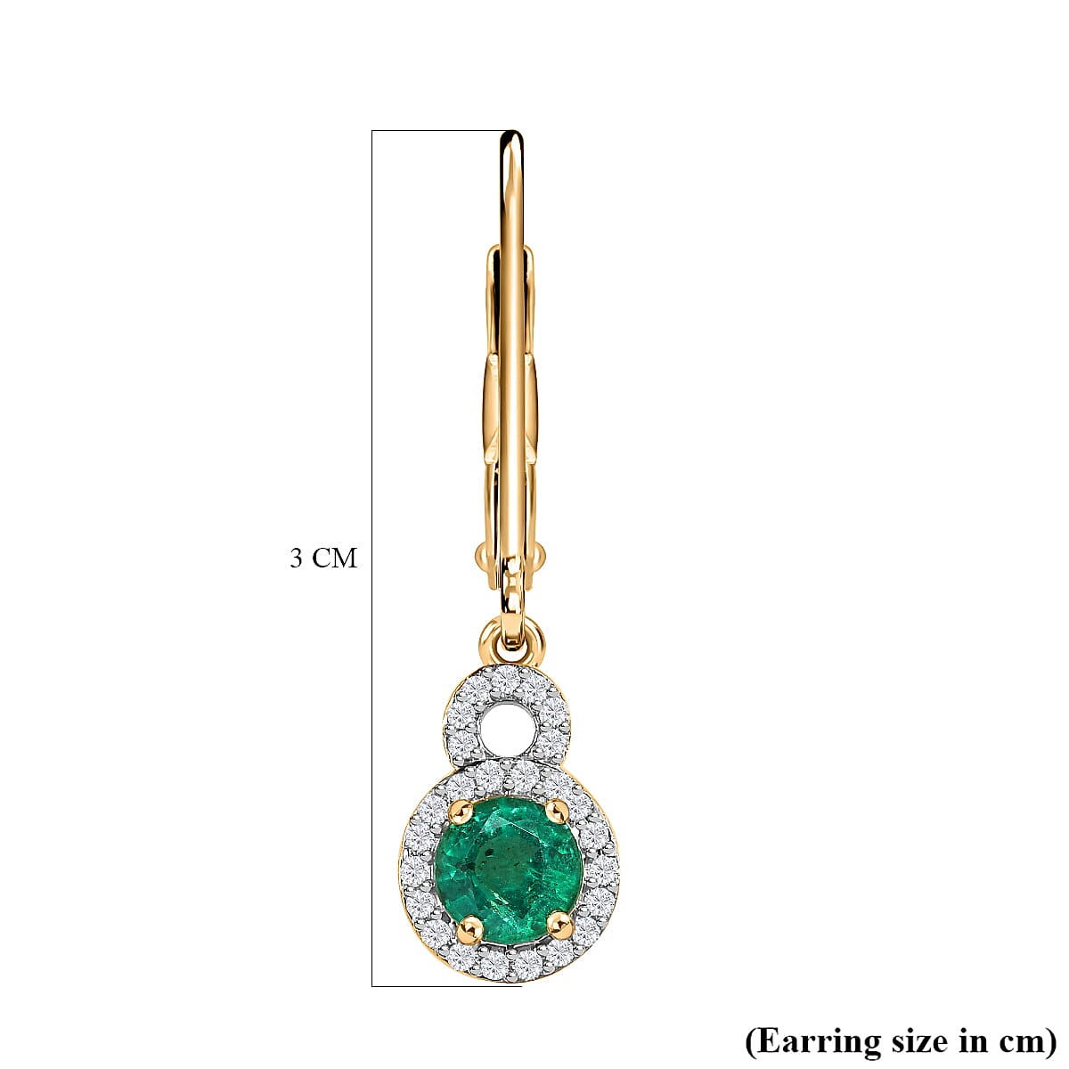 Collectors Edition- 18K Yellow Gold Gemsfield Emerald Diamond (SI-G-H) Earrings 1.19 Ct