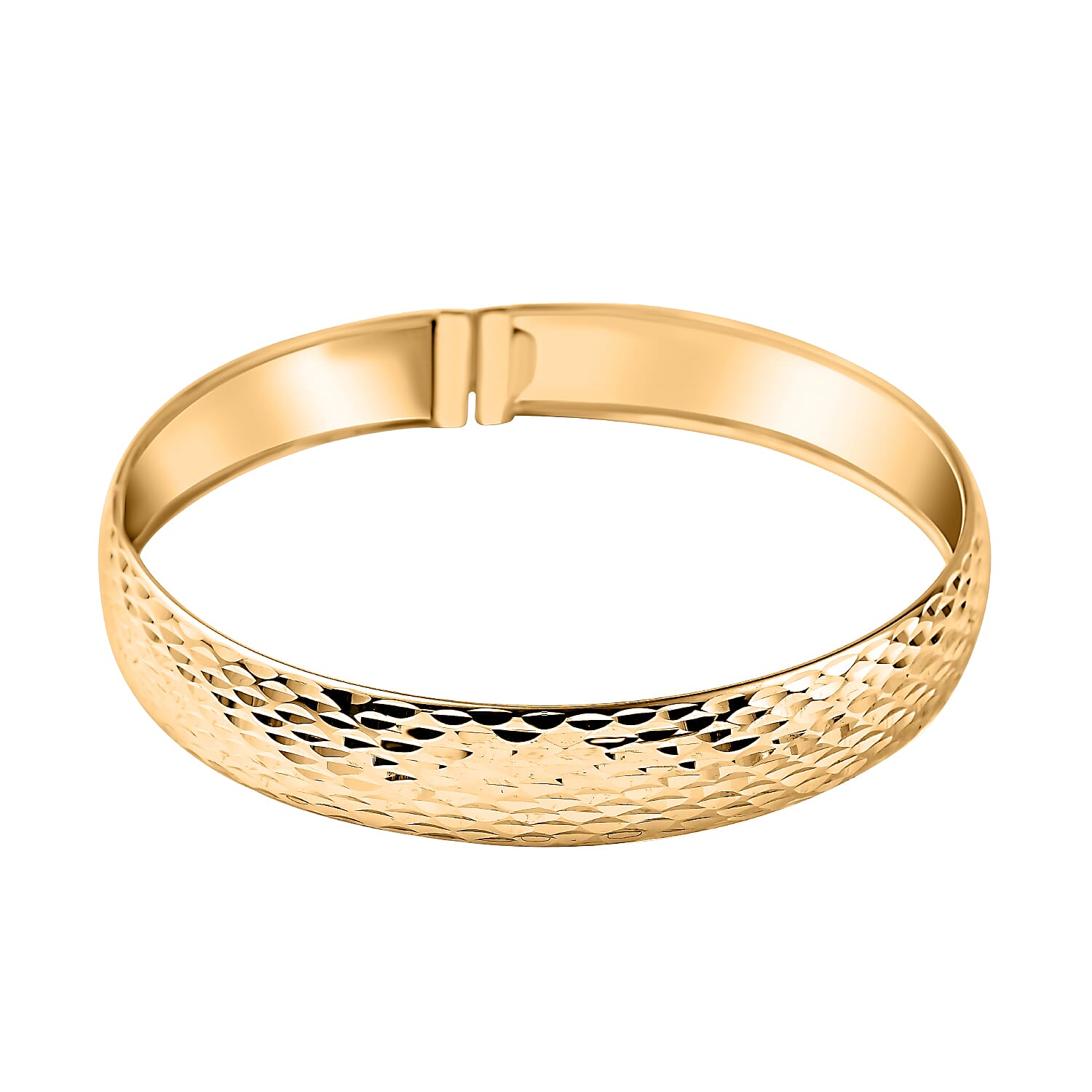 Maestro Collection - 9K Yellow Gold Diamond Cut Bangle (Size - 7.5), Gold Wt. 5.00 GM