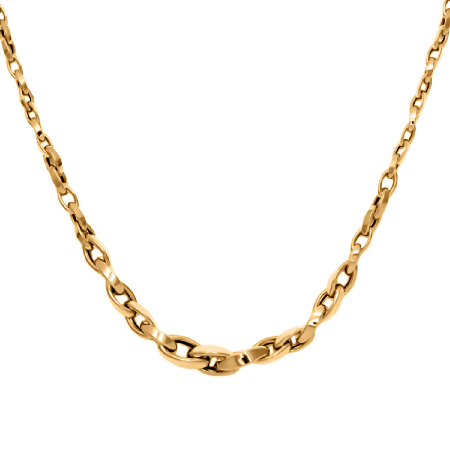 Maestro Collection - 9K Yellow Gold Graduated Oval Necklace (Size - 20), Gold Wt. 6.98 Gms