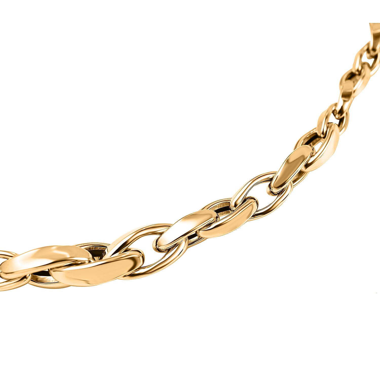 Maestro Collection - 9K Yellow Gold Graduated Oval Necklace (Size - 20), Gold Wt. 6.98 Gms