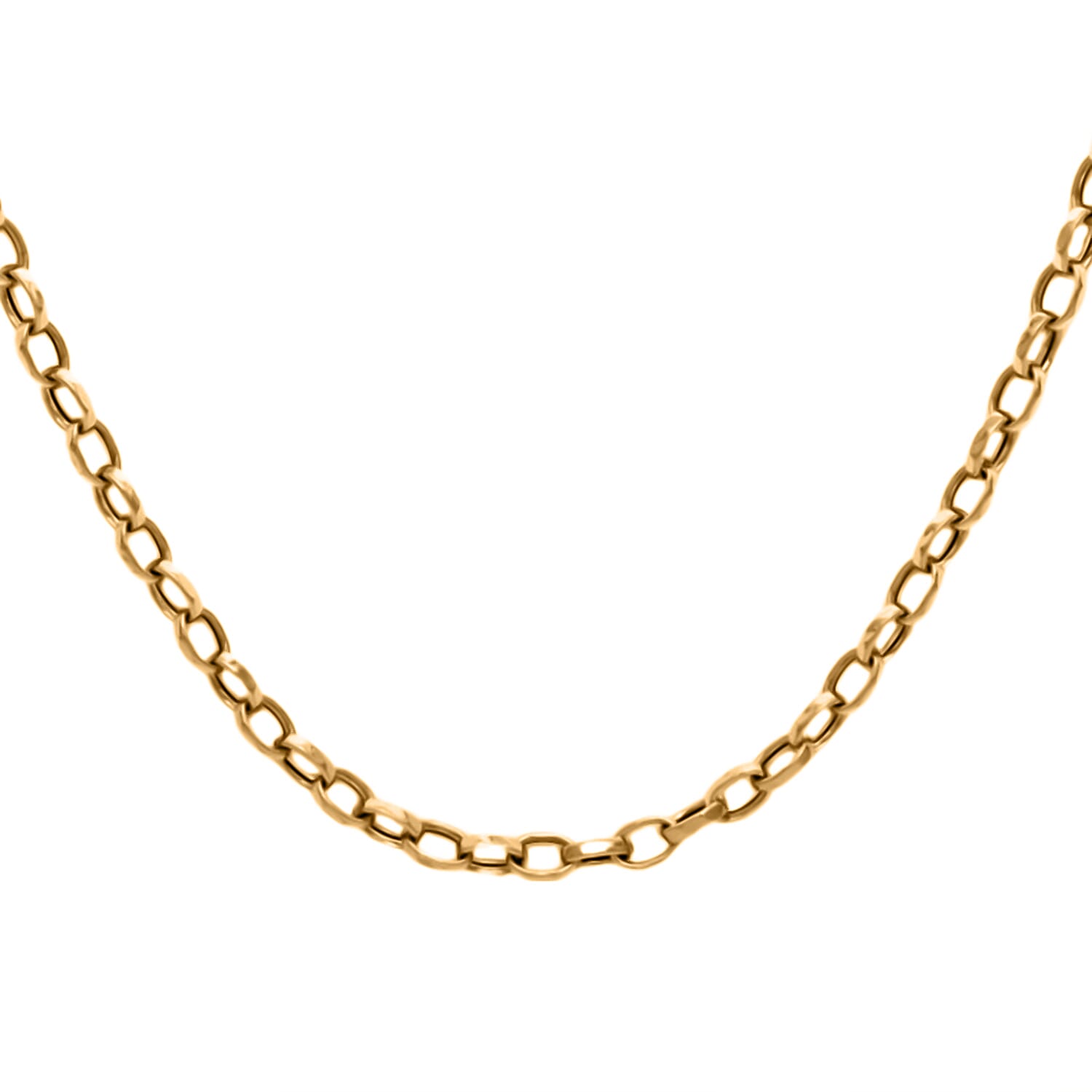 Maestro Collection - 9K Yellow Gold Rolo Necklace (Size - 20) with T-Bar Lock, Gold Wt. 7.5 Gms