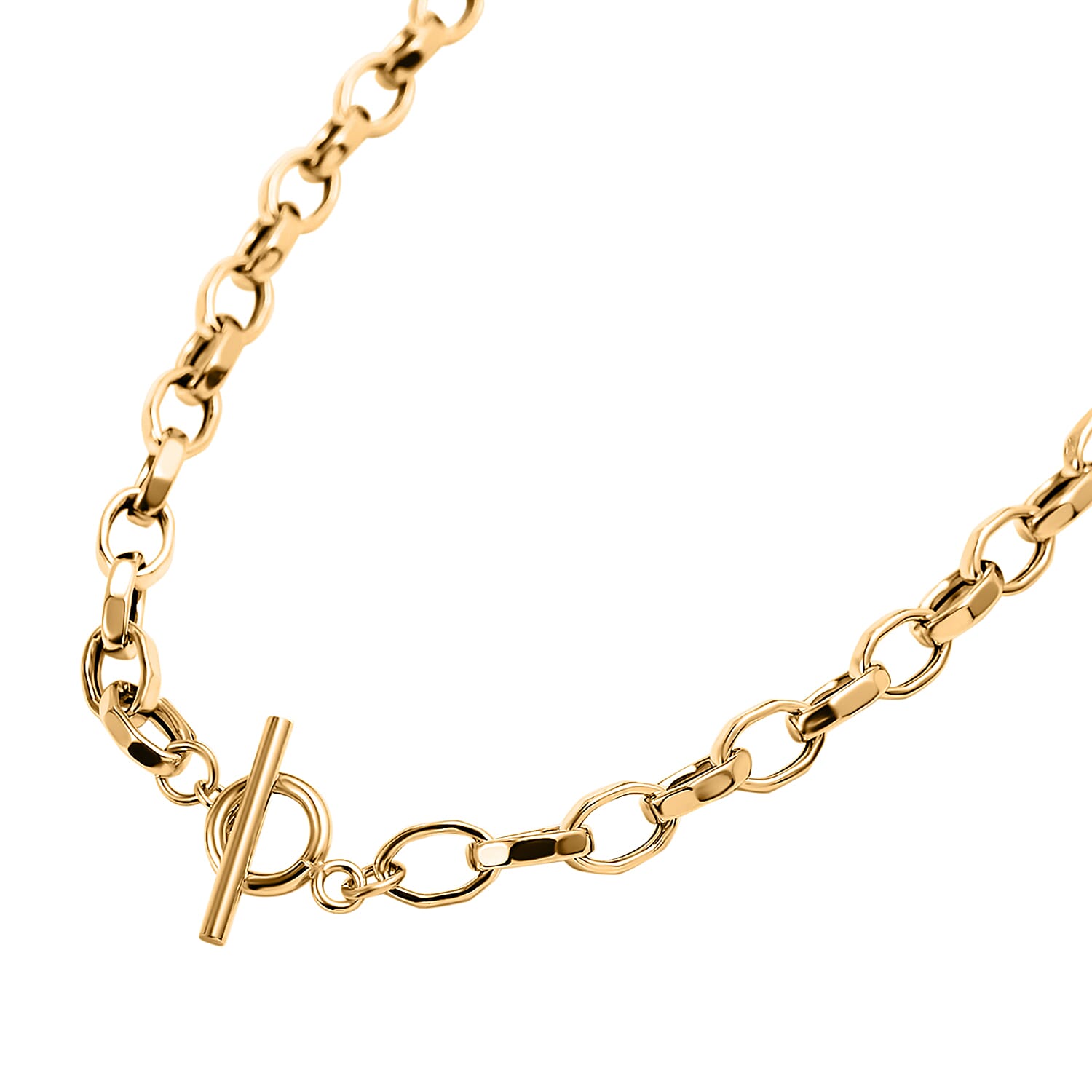 Maestro Collection - 9K Yellow Gold Rolo Necklace (Size - 20) with T-Bar Lock, Gold Wt. 7.5 Gms