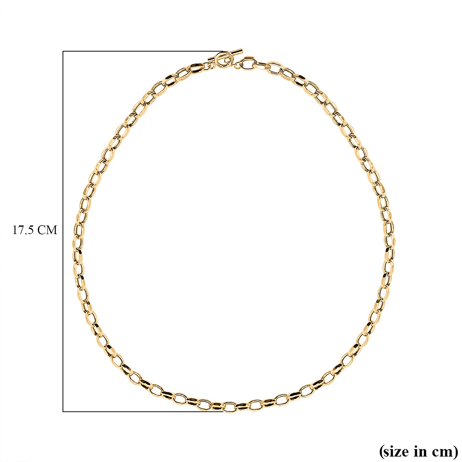 Maestro Collection - 9K Yellow Gold Rolo Necklace (Size - 20) with T-Bar Lock, Gold Wt. 7.5 Gms