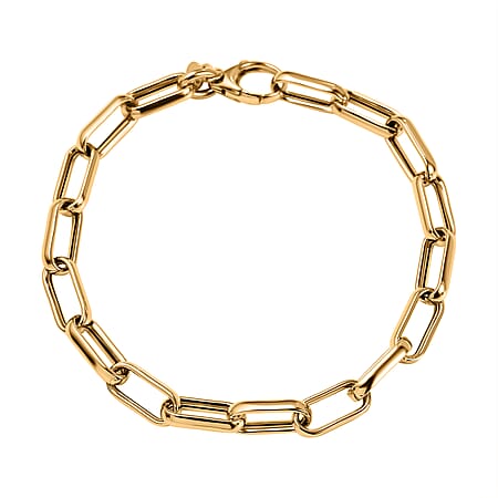 9K Yellow Gold Paper Clip Bracelet (Size - 7.5)