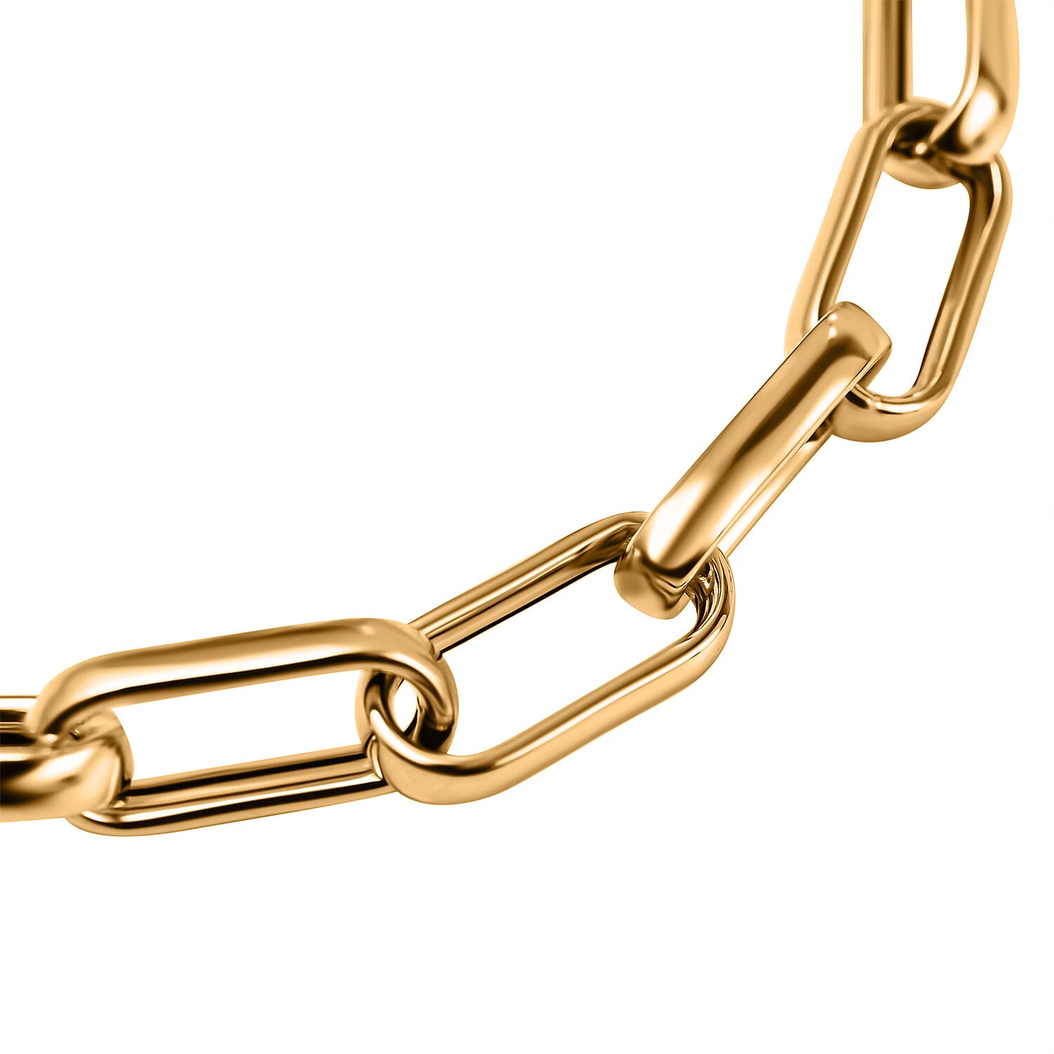 Maestro Mega Black Friday Deal - Designer Inspired 9K Yellow Gold Broad Paper Clip Bracelet (Size - 7.5) 3.33 gram