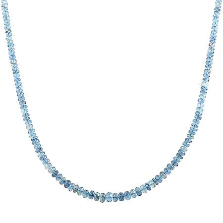 Certified and Appraised RHAPSODY 60 Ct AAAA Santamaria Aquamarine Necklace in 950 Platinum Size 18 Inch