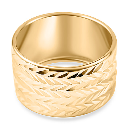 Maestro Collection - 9K Yellow Gold Diamond Cut Wedding Band Ring