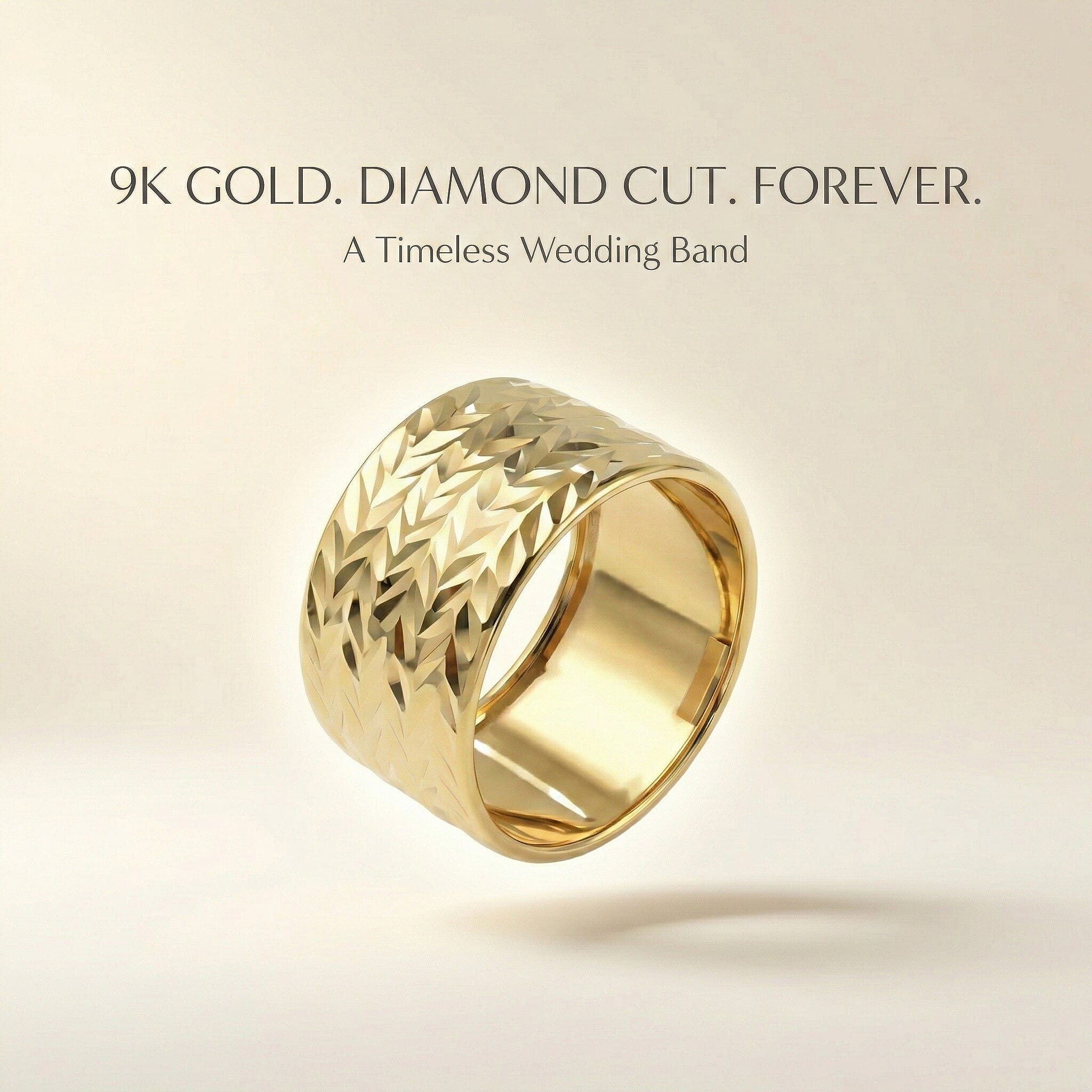 Maestro Collection - 9K Yellow Gold Diamond Cut Band Ring