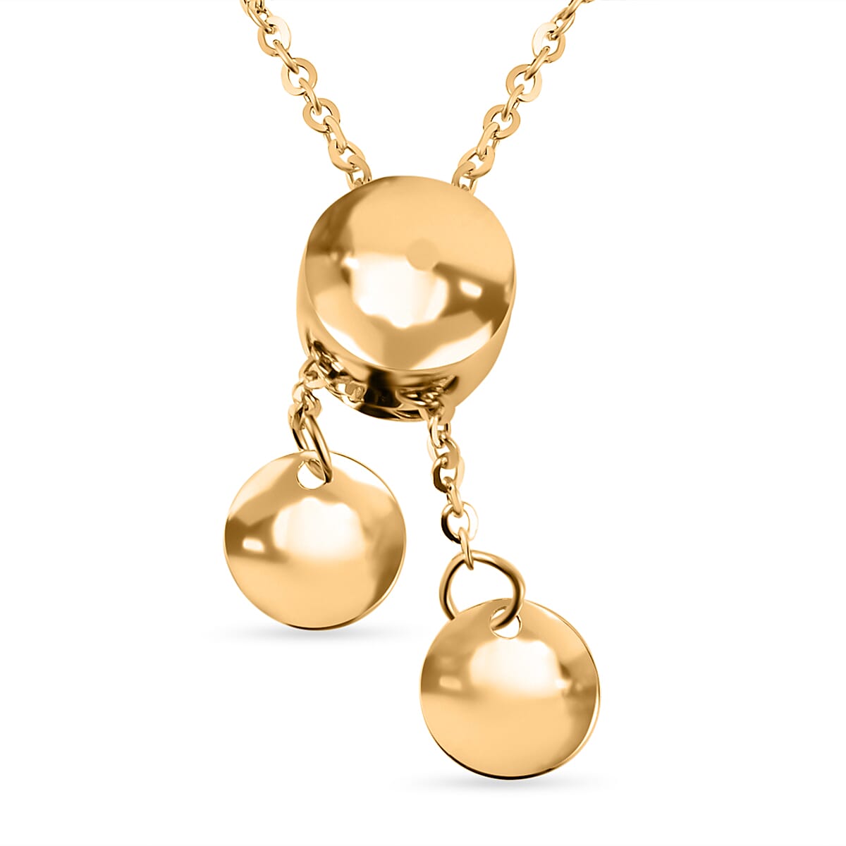 Maestro Collection - 9K Yellow Gold Adjustable Lariat Necklace (Size - 28)