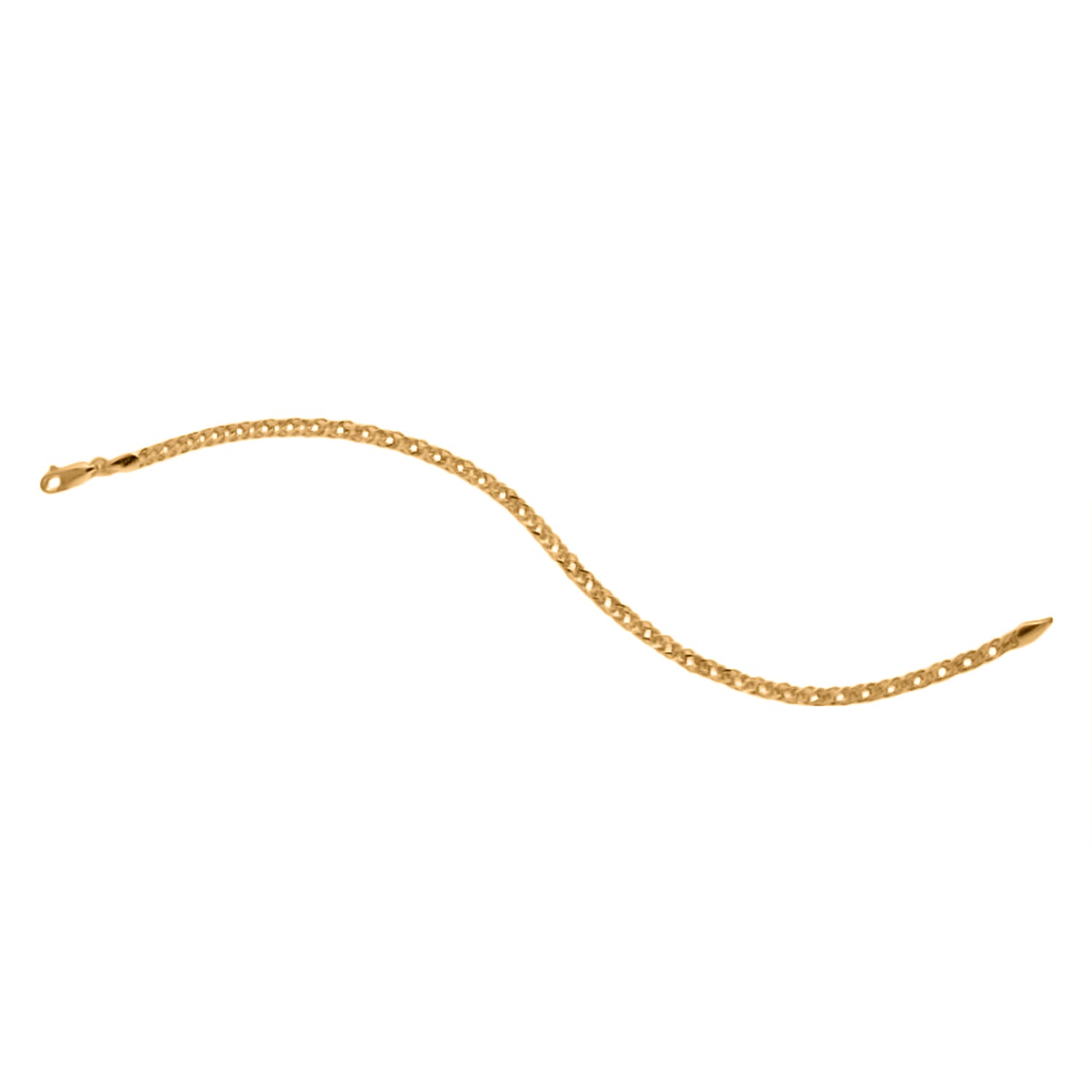 Vicenza Closeout 9K Yellow Gold Double Curb Bracelet (Size - 7.5)