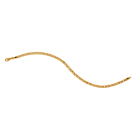 Vicenza Closeout 9K Yellow Gold Double Curb Bracelet (Size - 7.5)