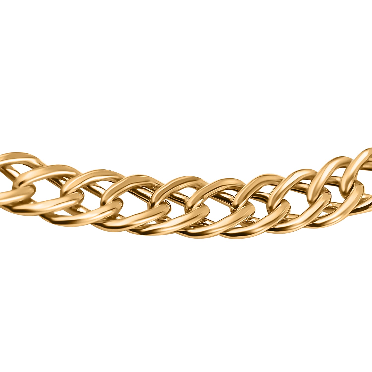 Vicenza Closeout 9K Yellow Gold Double Curb Bracelet (Size - 7.5)