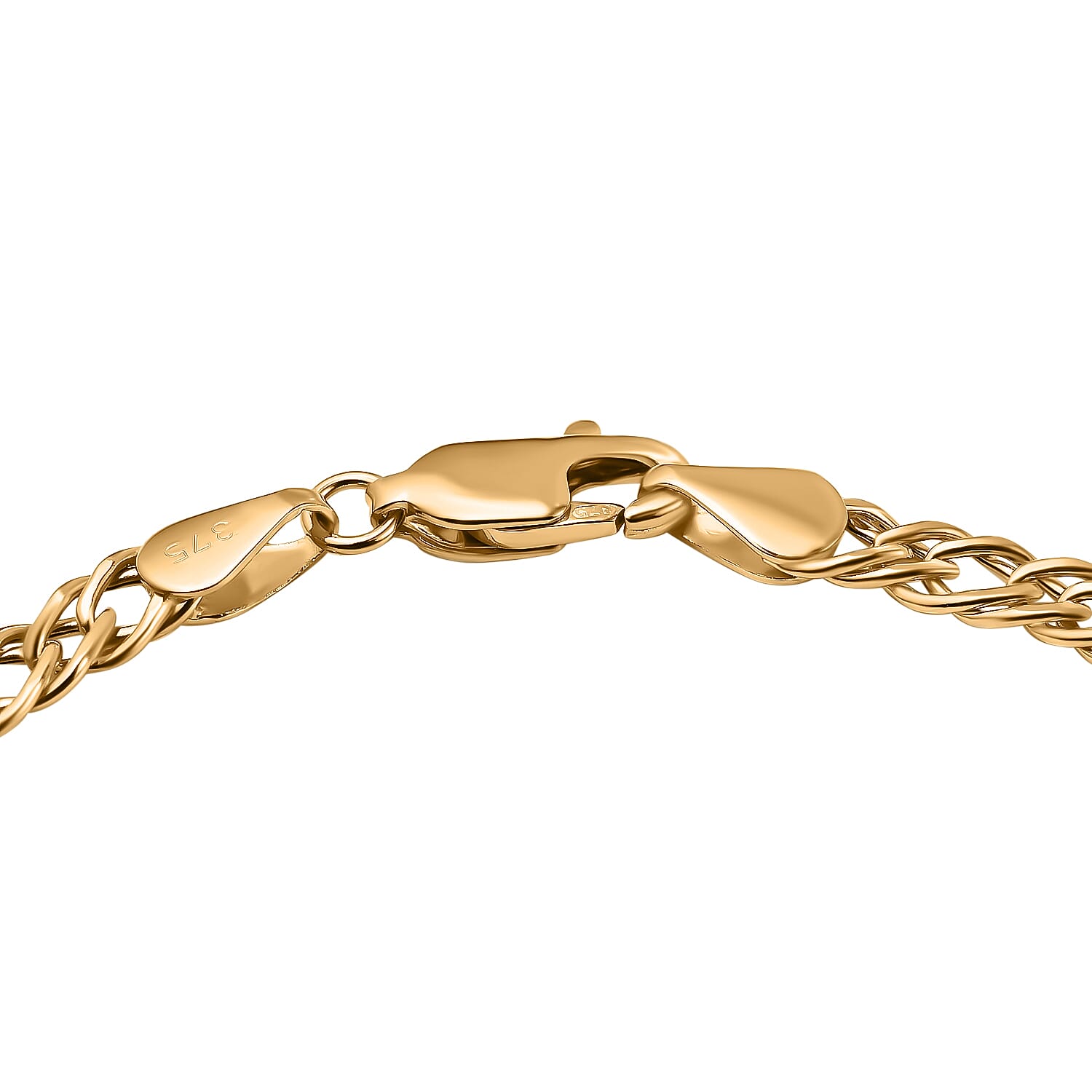 Vicenza Closeout 9K Yellow Gold Double Curb Bracelet (Size - 7.5)