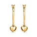 14K Yellow Gold Overlay Sterling Silver Hoop Earring With Heart Charm
