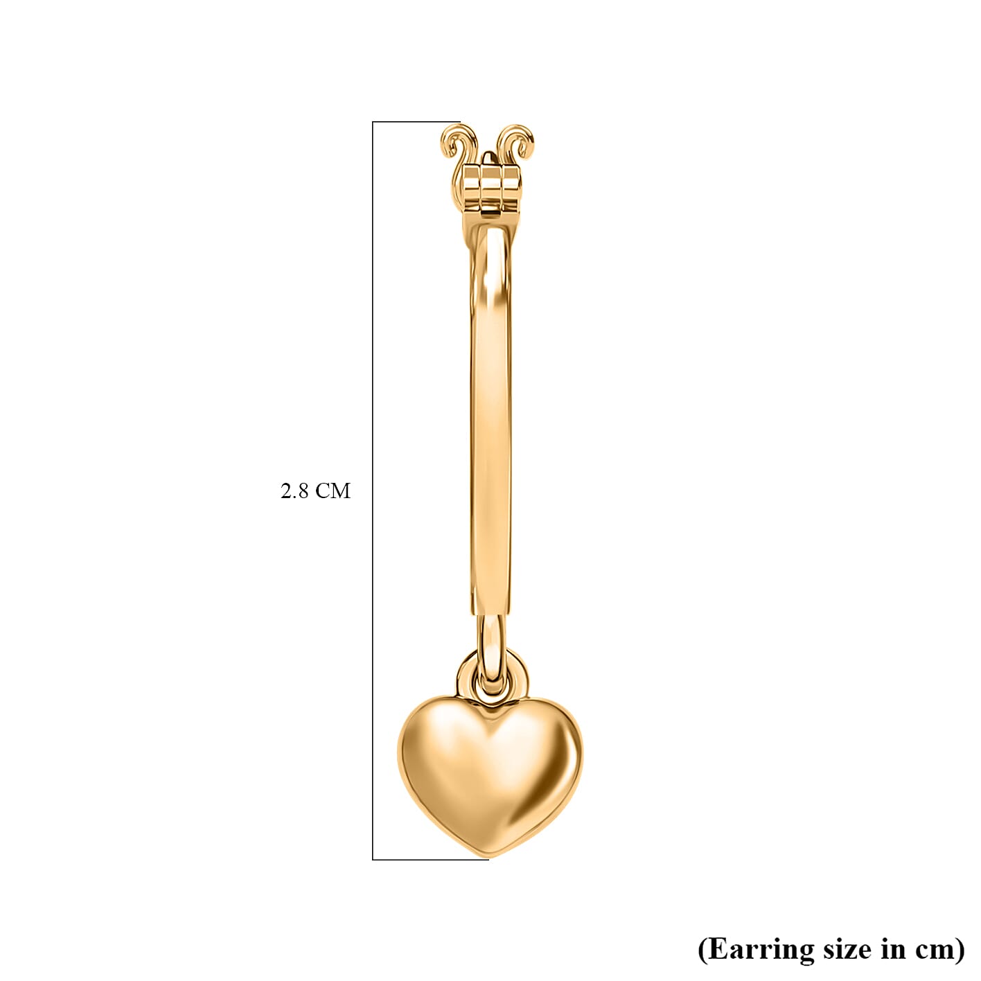 No Brand in 14K YG Overlay Sterling Silver J Hoop Half Hoop Earring