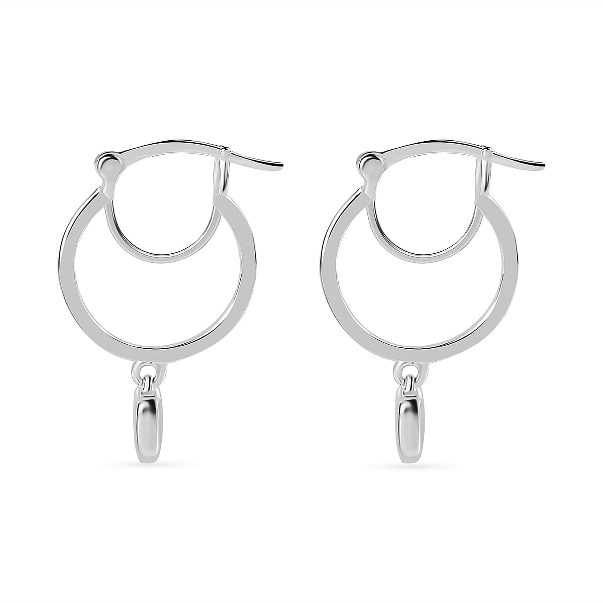 Sterling Silver Heart Hoop Earrings