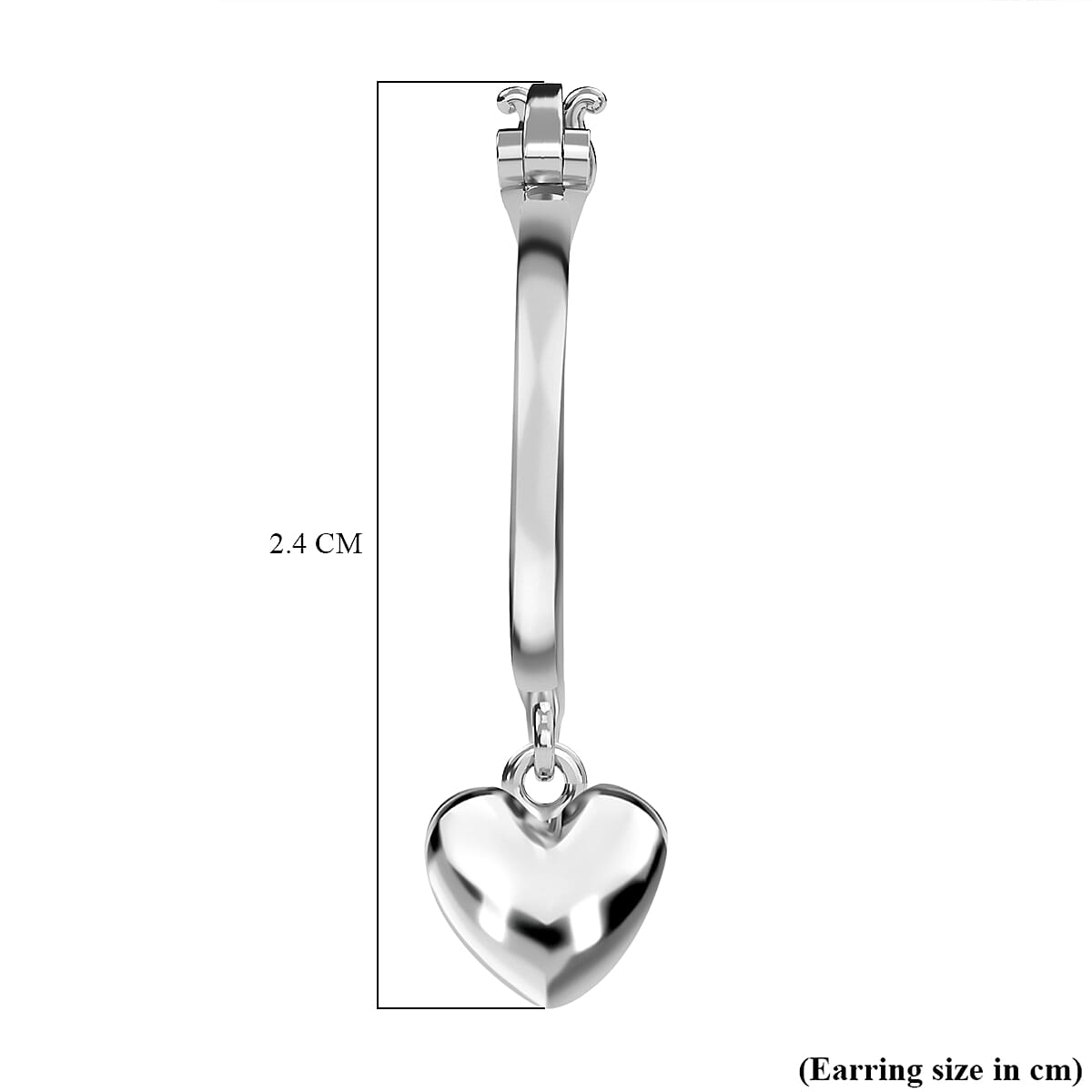 Sterling Silver Heart Hoop Earrings