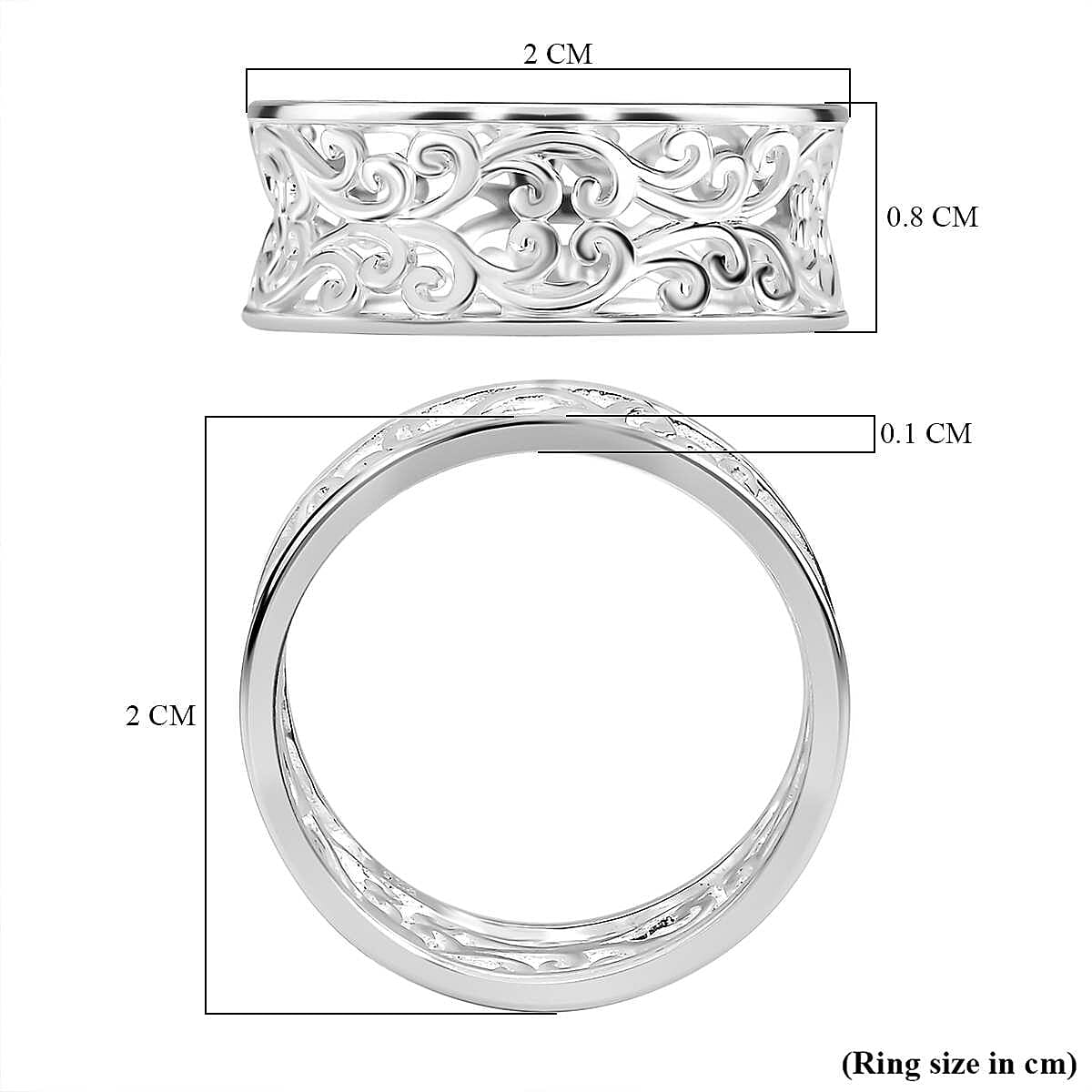 Sterling Silver Filigree Band Ring