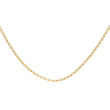 One Time Deal- 9K Yellow Gold Paper Clip Necklace (Size - 20)