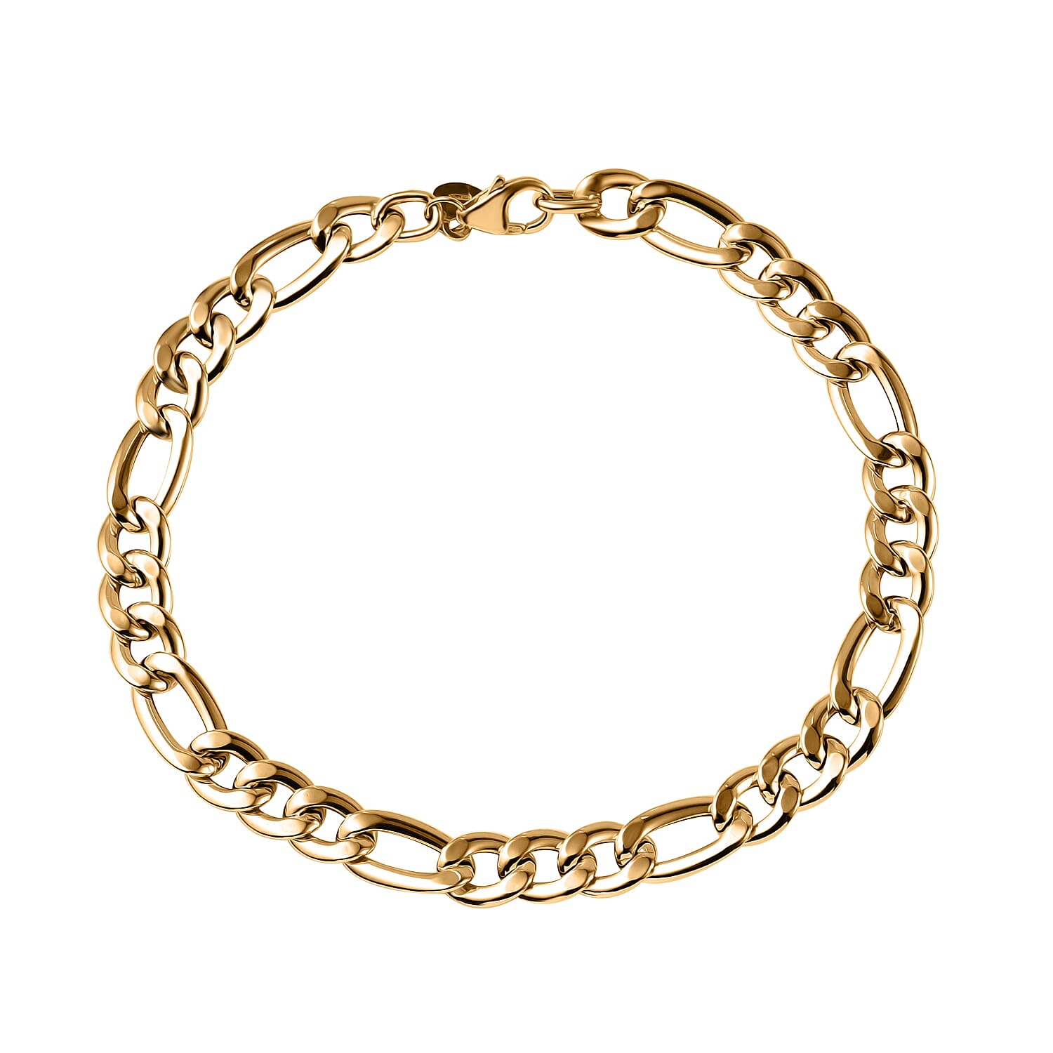 - Maestro Collection - 9K Yellow Gold Figaro Bracelet (Size - 7.5)