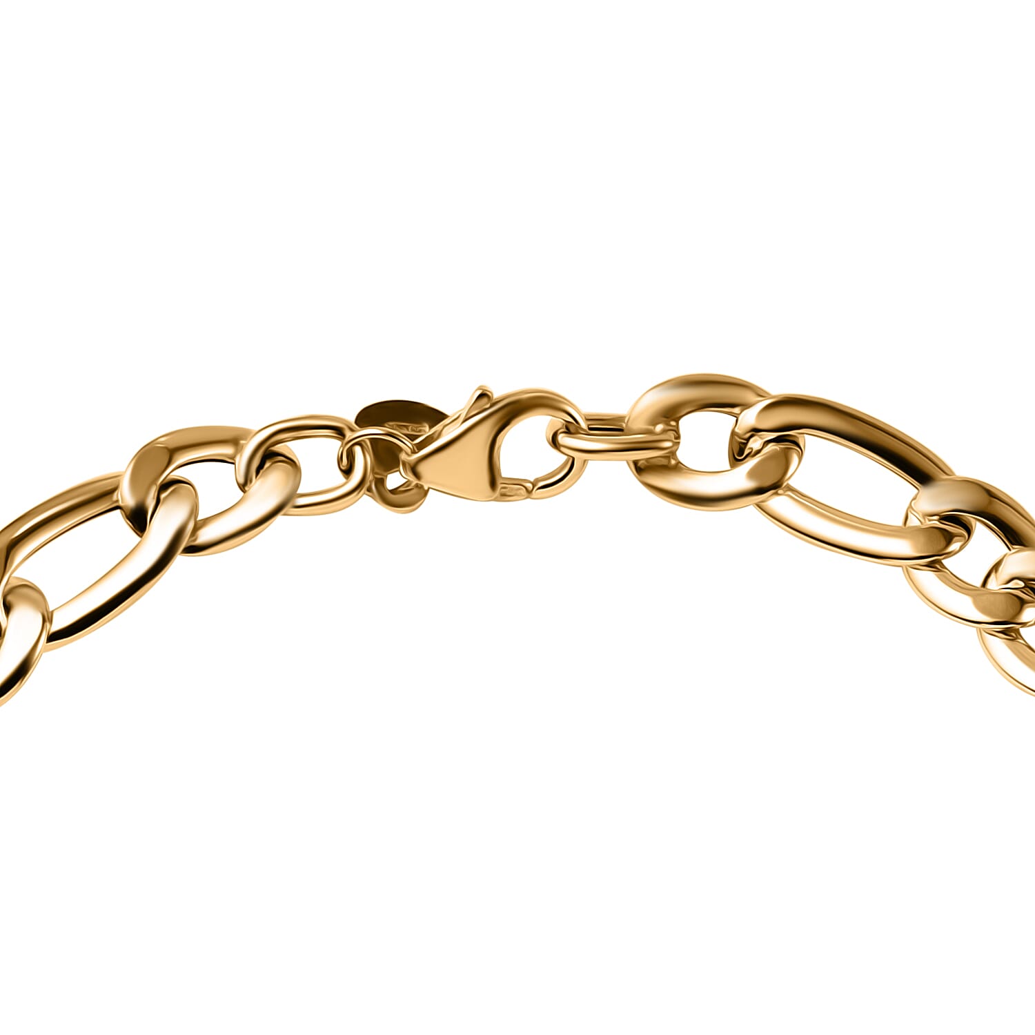 - Maestro Collection - 9K Yellow Gold Figaro Bracelet (Size - 7.5)