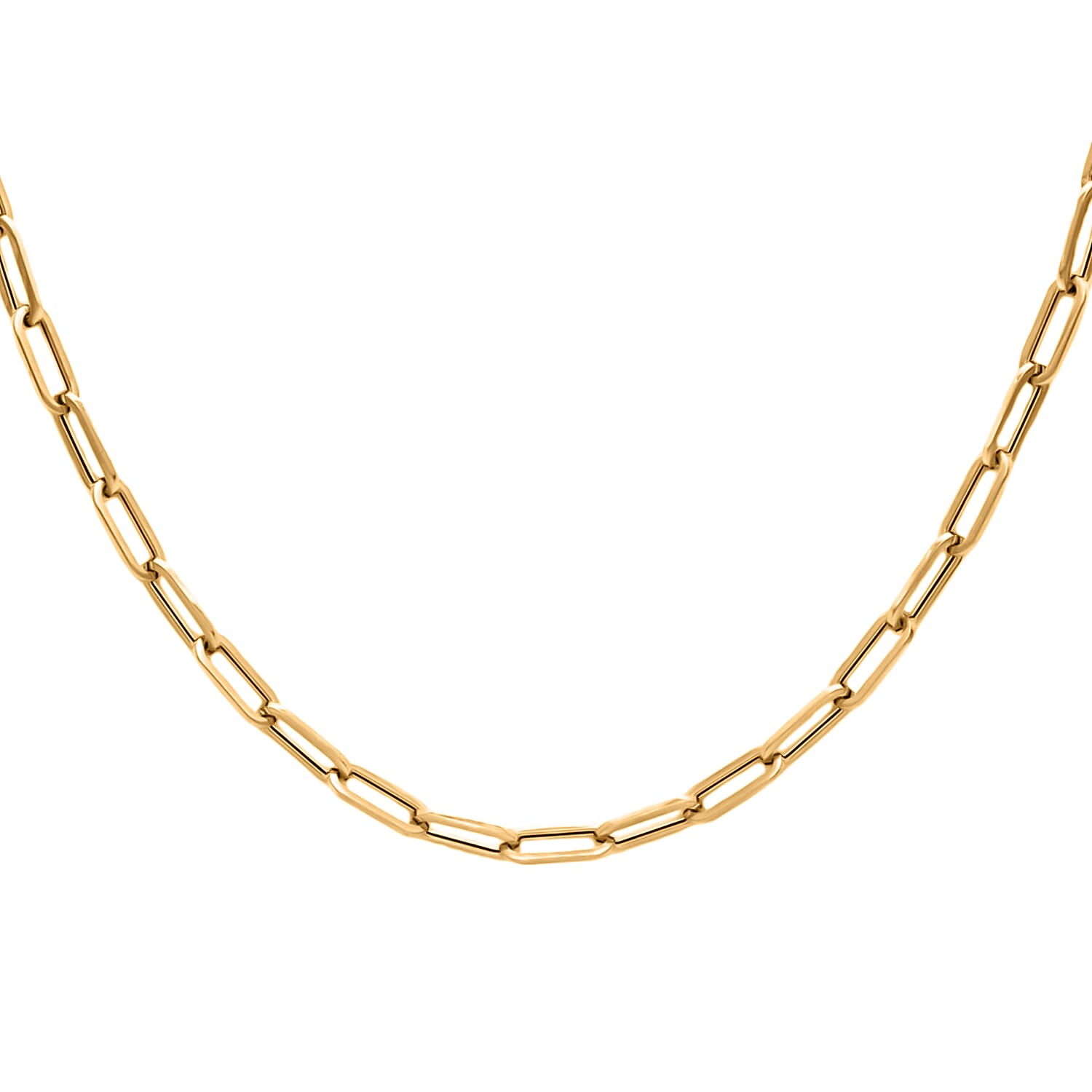 Maestro Collection -9K Yellow Gold Paper Clip Necklace (Size - 20)