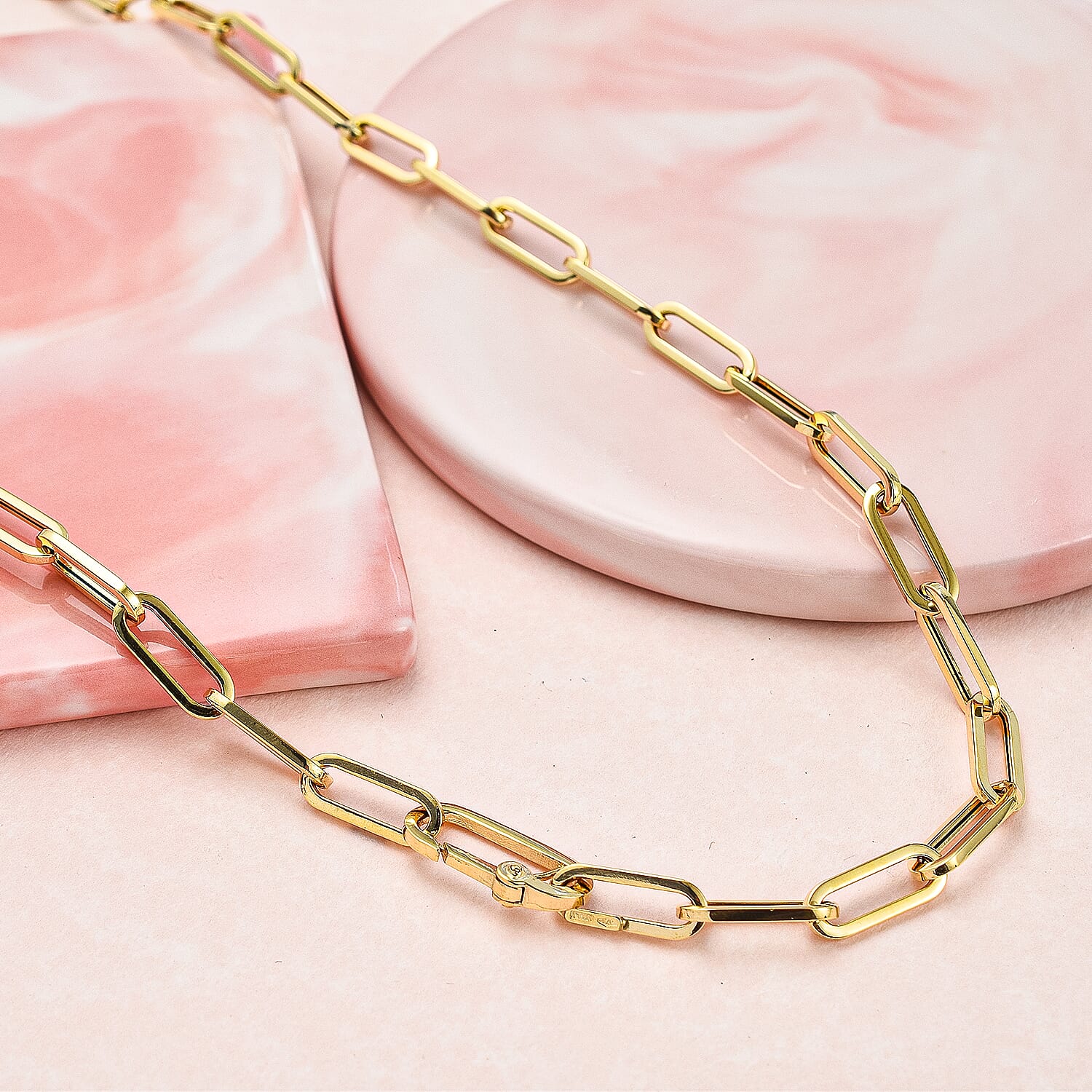 Maestro Collection -9K Yellow Gold Paper Clip Necklace (Size - 20)