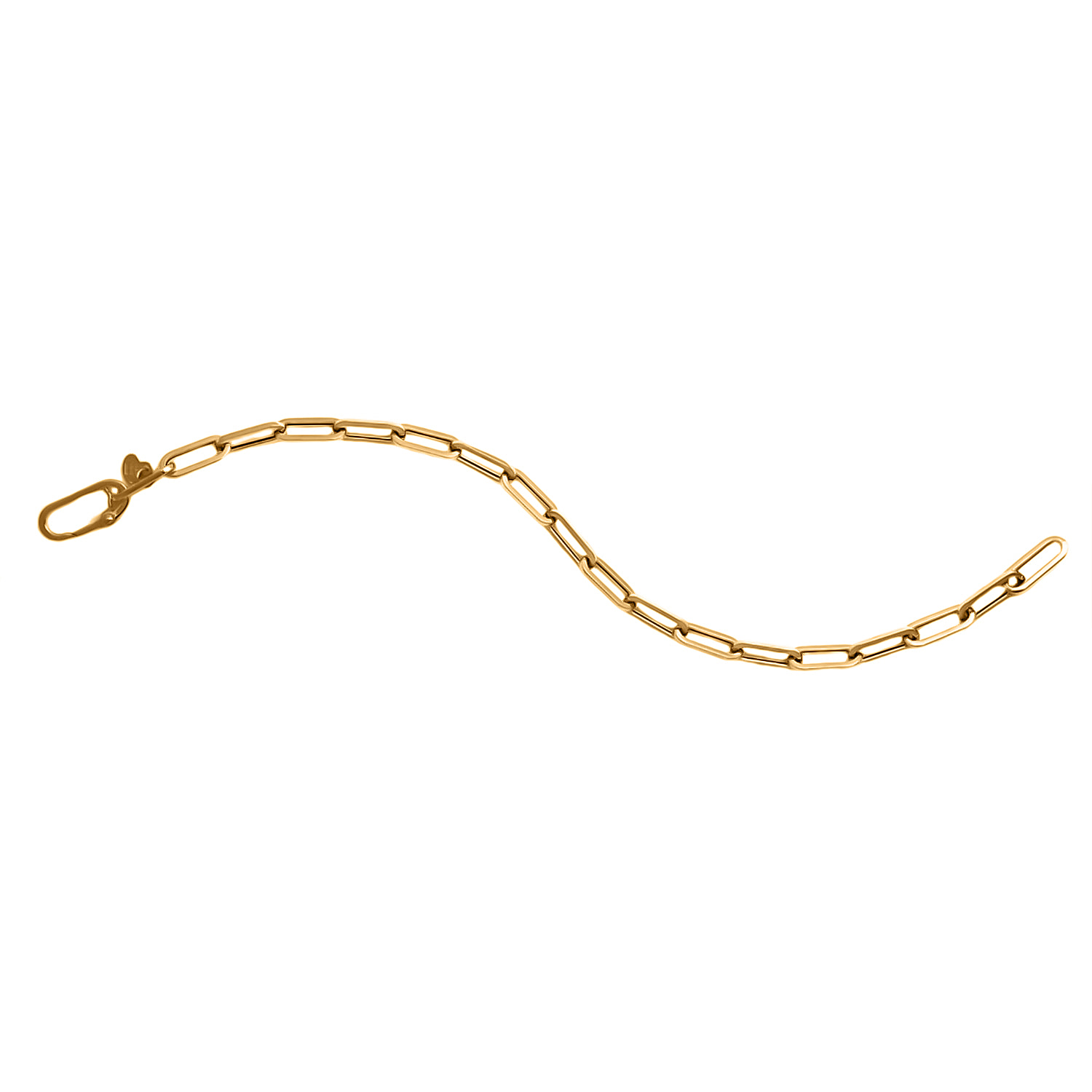 9K Yellow Gold Paper Clip Bracelet (Size - 7.5)