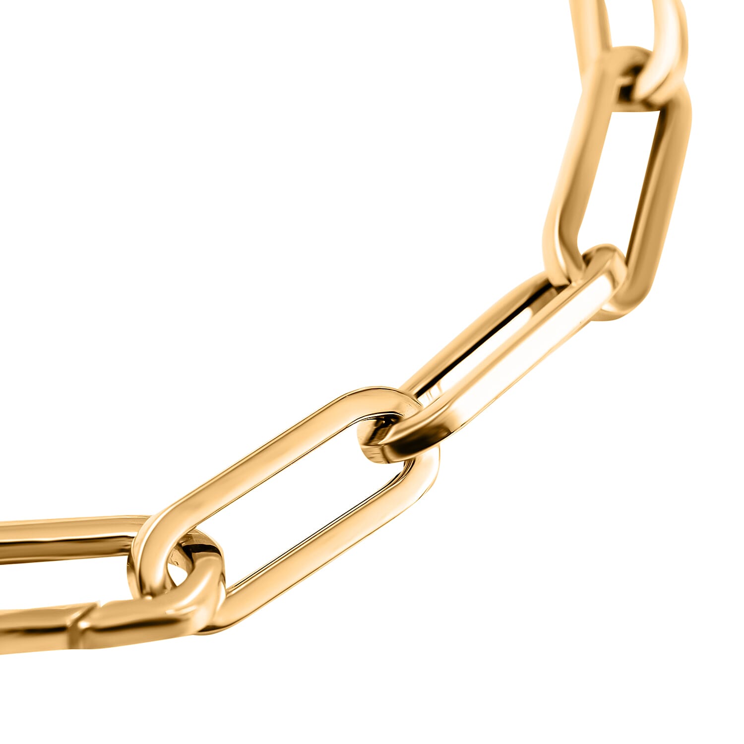 9K Yellow Gold Paper Clip Bracelet (Size - 7.5)