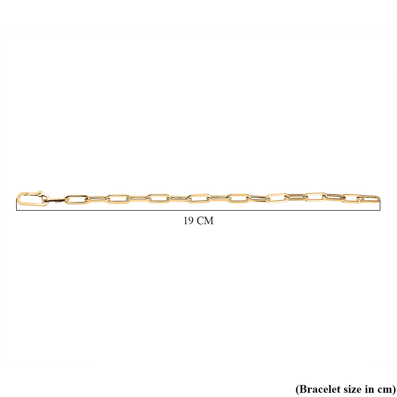 9K Yellow Gold Paper Clip Bracelet (Size - 7.5)