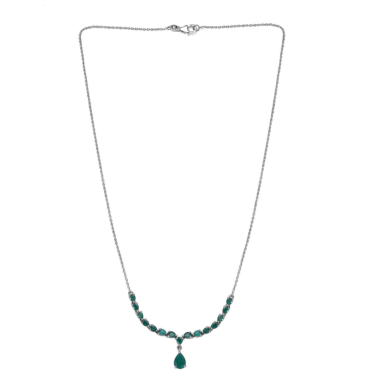 Grandidierite Necklace (Size - 20) in Platinum Overlay Sterling Silver 3.35 Ct, Silver Wt. 6.00 Gms