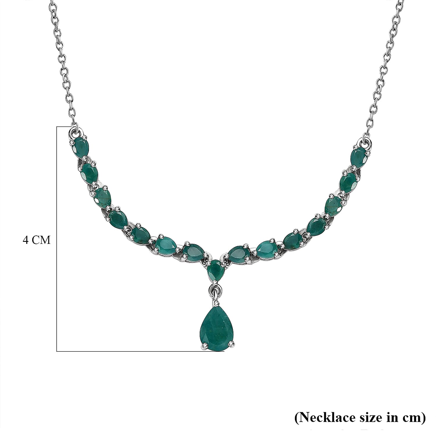 Grandidierite Necklace (Size - 20) in Platinum Overlay Sterling Silver 3.35 Ct, Silver Wt. 6.00 Gms