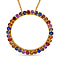 Rainbow Sapphire Pendant with Chain (Size 20) in 18K Vermeil Yellow Gold Plated Sterling Silver 1.36 Ct.