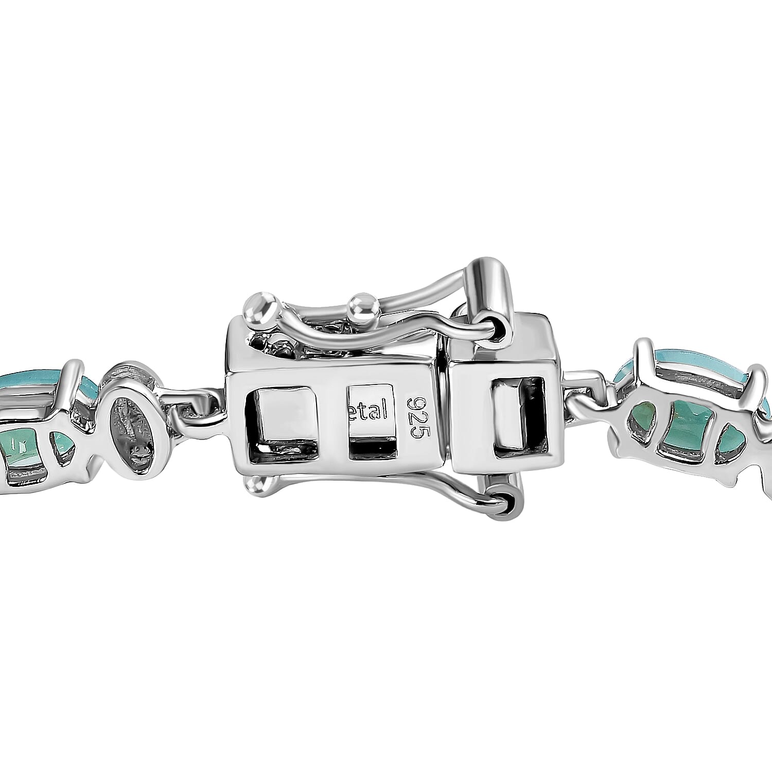 Grandidierite Tennis Link Bracelet (Size - 7) in Platinum Overlay Sterling Silver 6.86 Ct, Silver Wt 7.17 GM