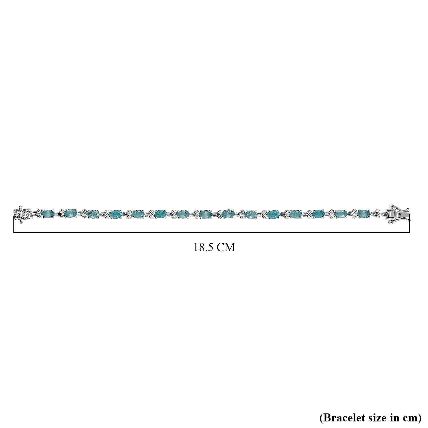 Grandidierite Tennis Link Bracelet (Size - 7) in Platinum Overlay Sterling Silver 6.86 Ct, Silver Wt 7.17 GM