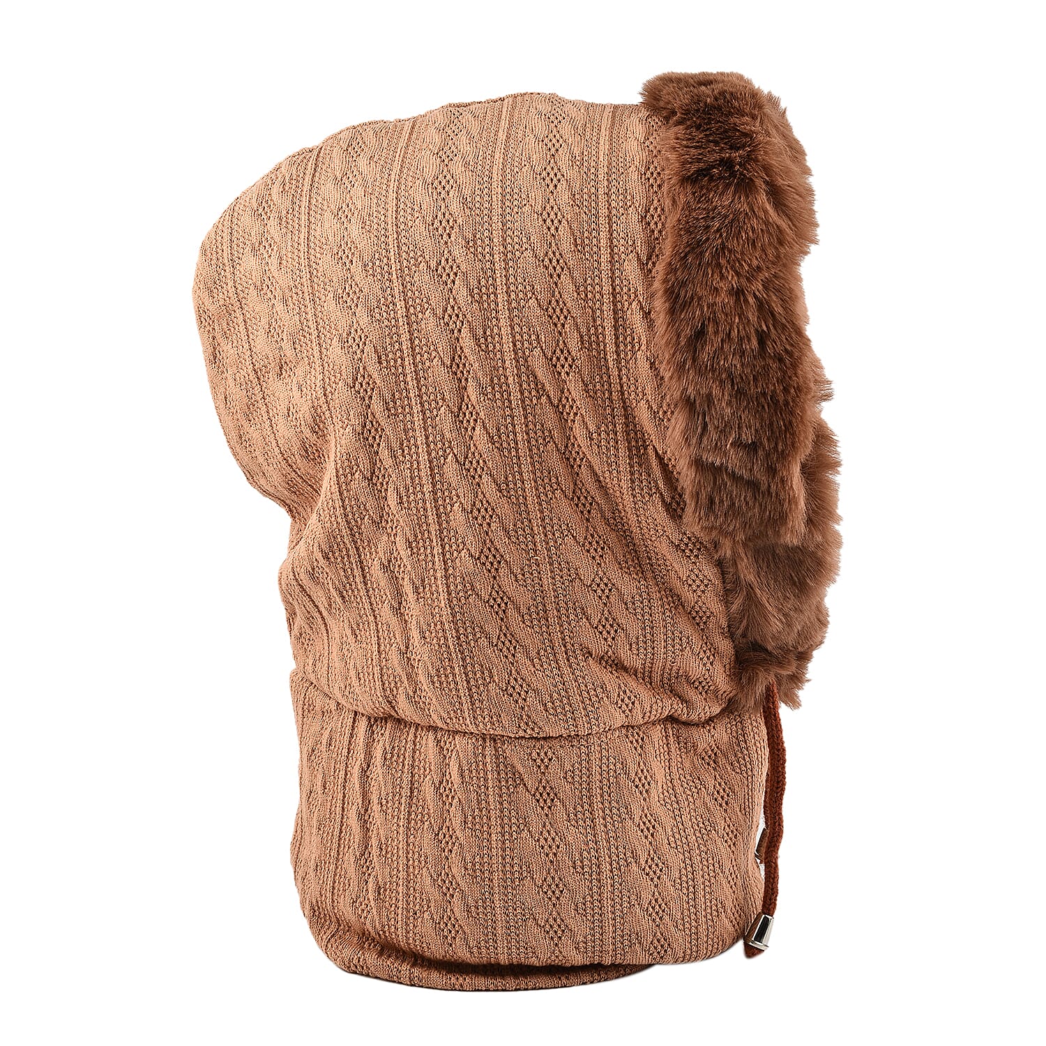 Super Soft Beanie Hat Scarf - Beige