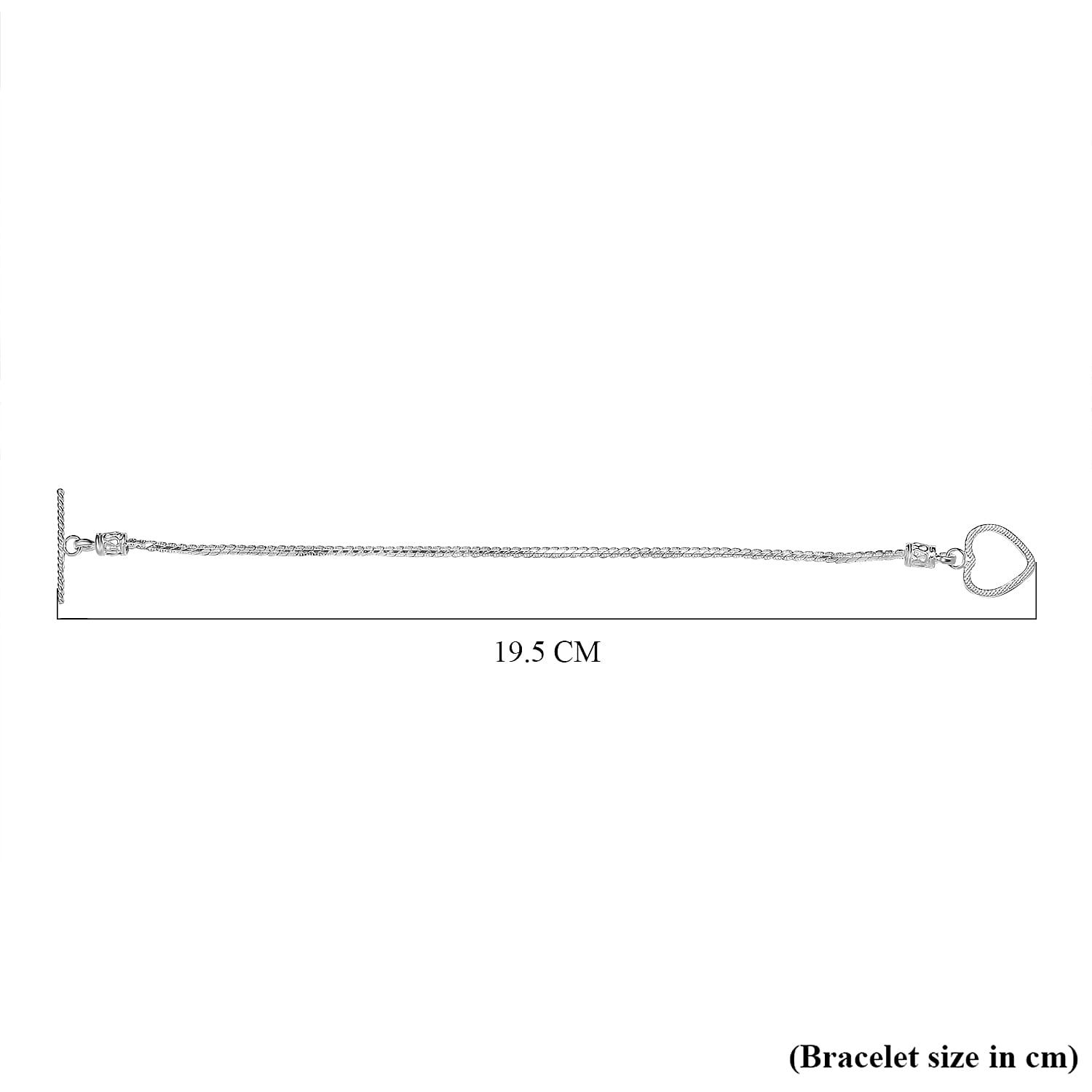 Royal Bali Sterling Silver Heart Bracelet (Size - 7.5)