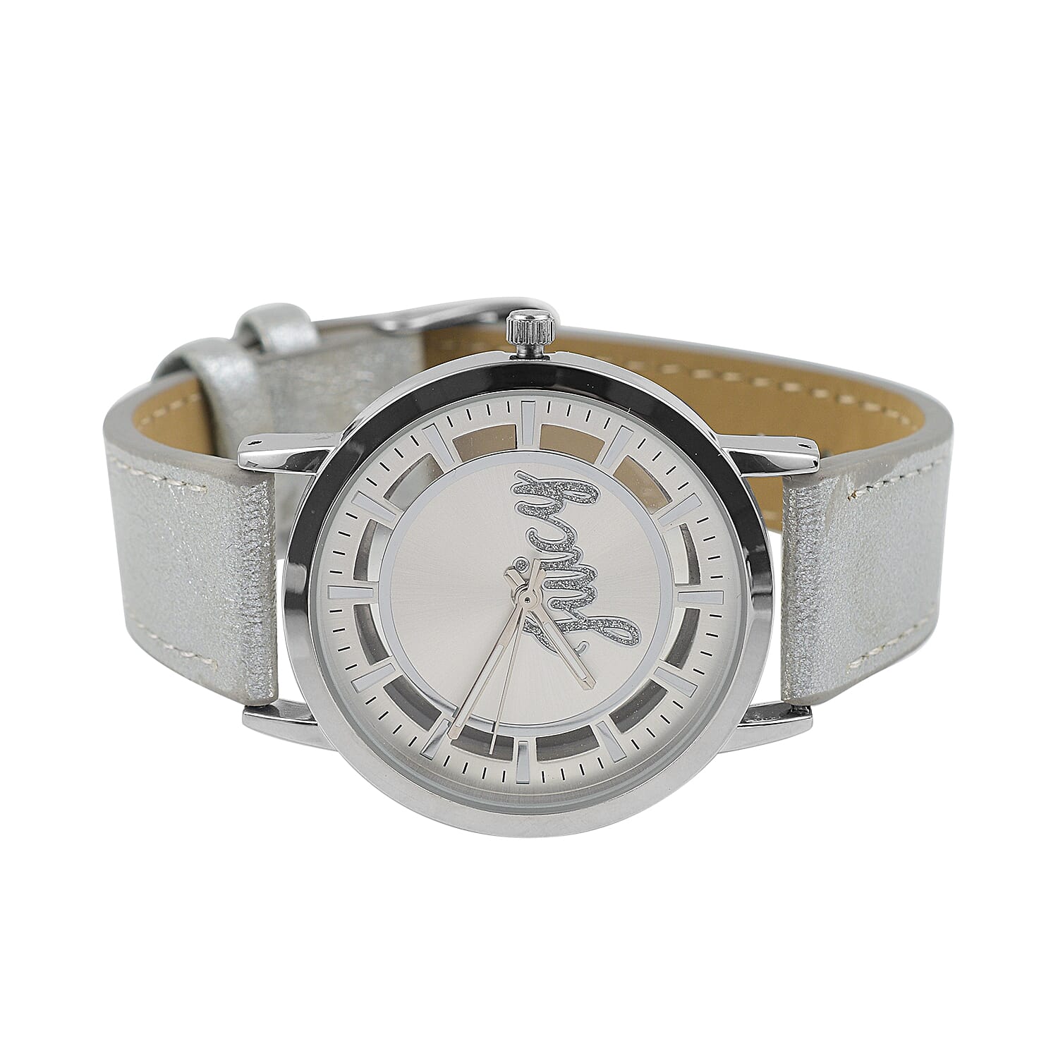 Juicy Couture Analog Ladies Watch in Mineral Glass with Leather Strap - Silver