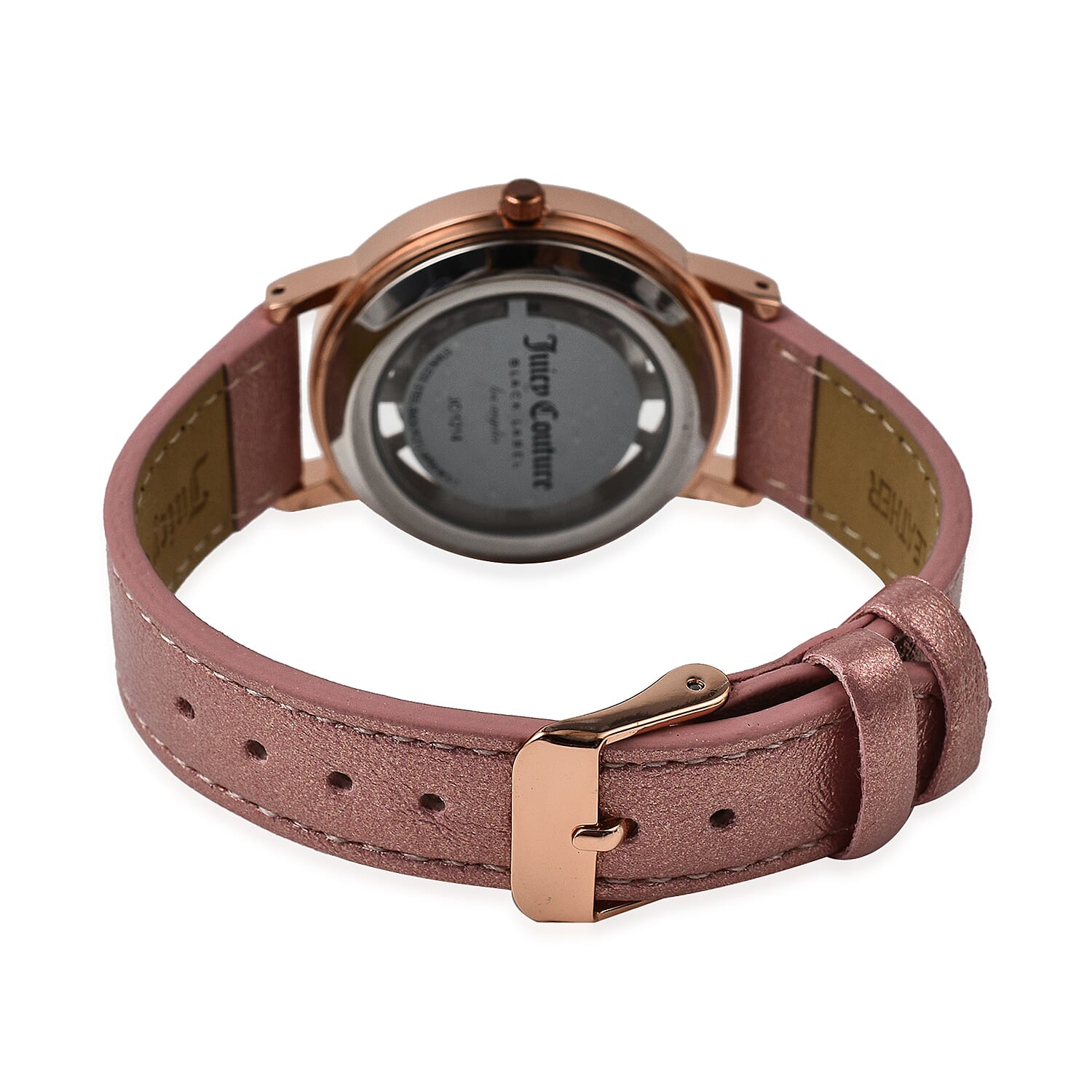Juicy Couture Analogue Ladies Watch in Mineral Glass with Leather Strap - Pink