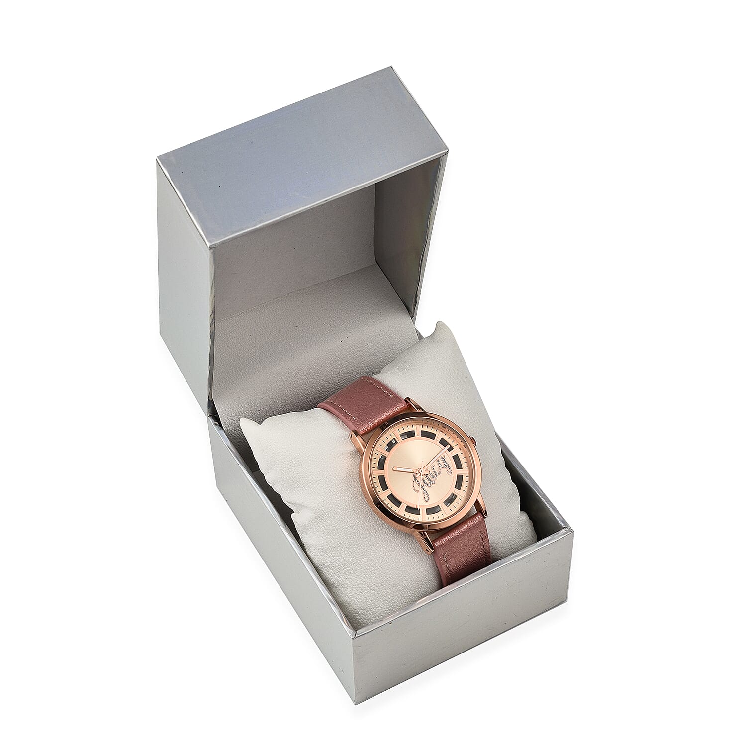 Juicy Couture Analogue Ladies Watch in Mineral Glass with Leather Strap - Pink