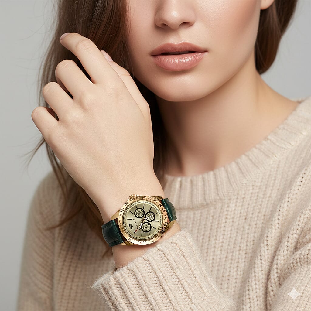 Juicy Couture Ladies Watch in Mineral Glass with Vegan Leather Strap - Green