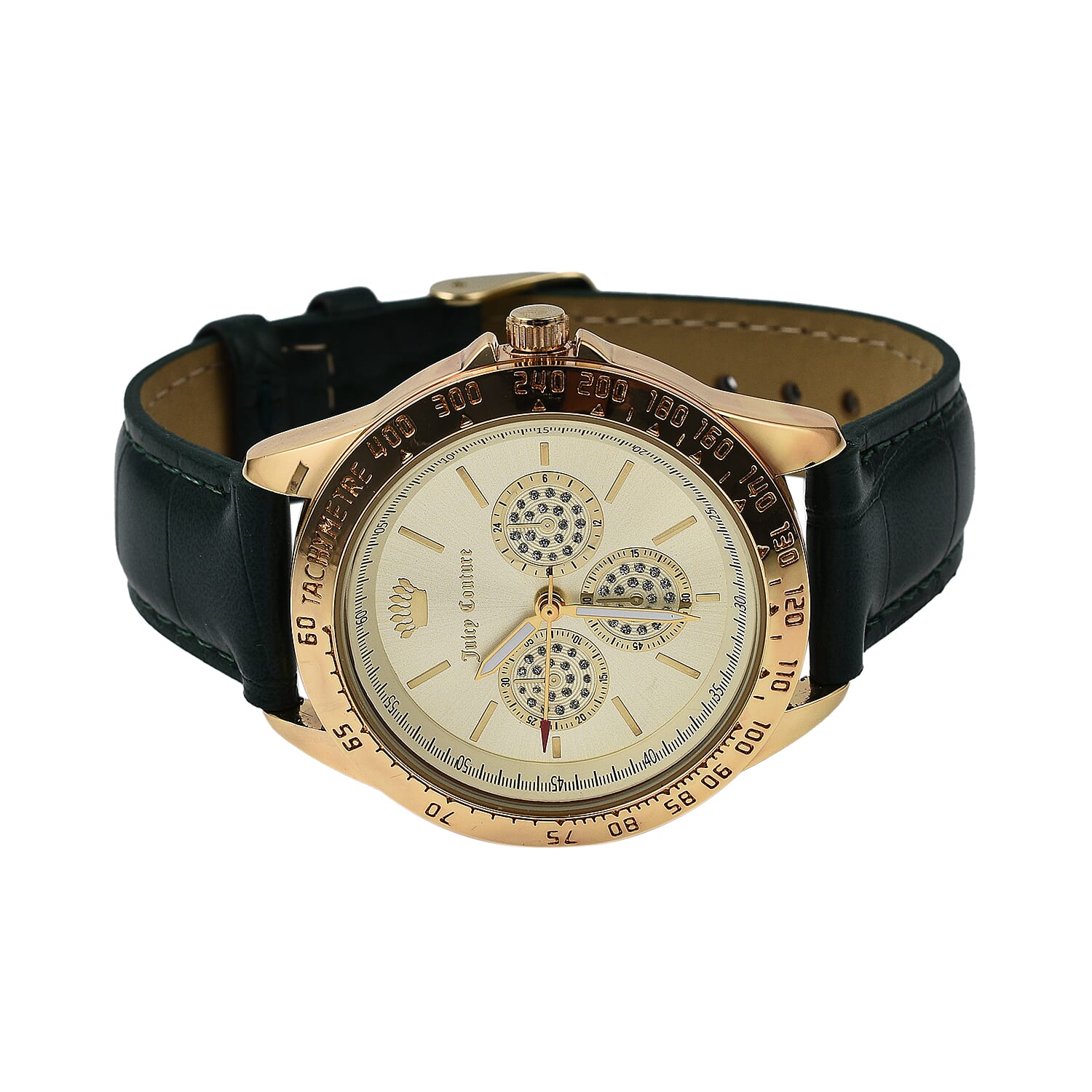 Juicy Couture Ladies Watch in Mineral Glass with Vegan Leather Strap - Green