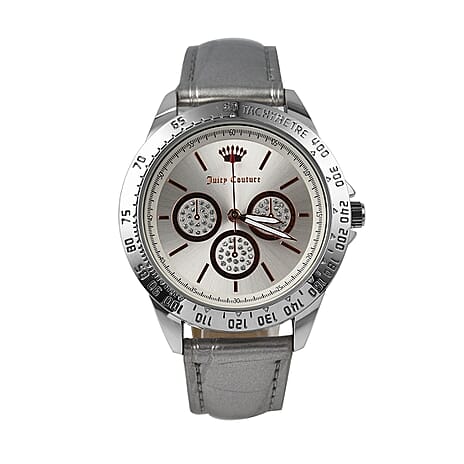 Juicy Couture Ladies Watch in Mineral Glass with Vegan Leather Strap - Silver